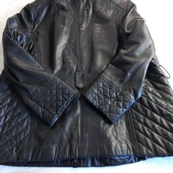 Wilsons Dark Brown Leather Hooded Winter Jacket Coat (3X) - Picture 12 of 14